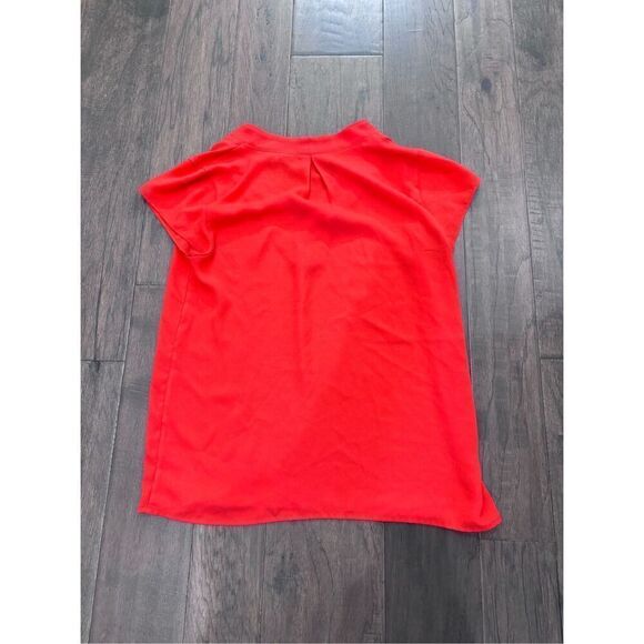 HALOGEN Red/Orange Sleeveless V Neck Top Sz S Like New - Picture 6 of 7